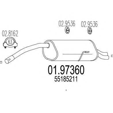 Глушитель выхлопных газов конечный MTS 01.97360