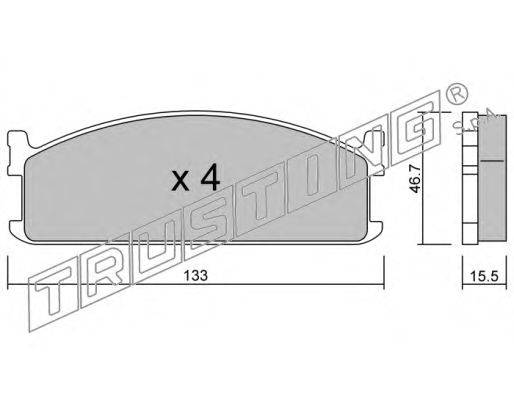 Комплект тормозных колодок, дисковый тормоз TRUSTING 21115