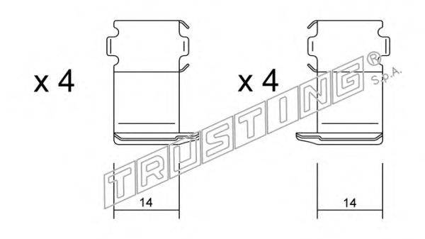 Комплектующие, колодки дискового тормоза TRUSTING KIT.055