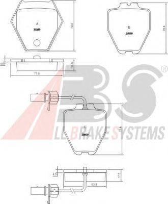 Комплект тормозных колодок, дисковый тормоз A.B.S. 37159 OE