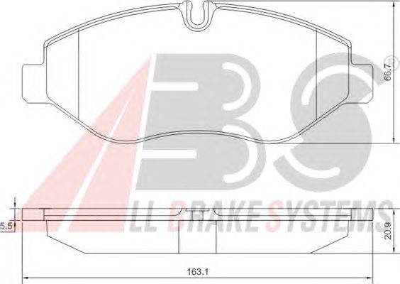 Комплект тормозных колодок, дисковый тормоз A.B.S. 37633
