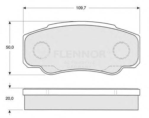 Комплект тормозных колодок, дисковый тормоз FLENNOR FB210487