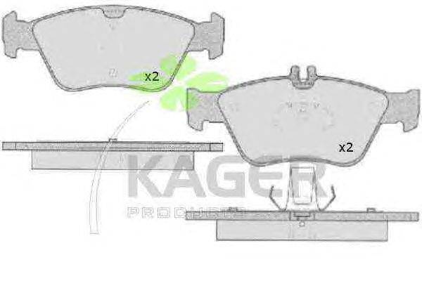 Комплект тормозных колодок, дисковый тормоз KAGER 350018