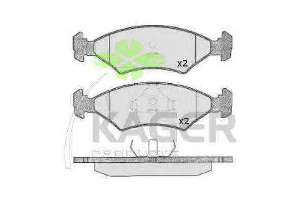 Комплект тормозных колодок, дисковый тормоз KAGER 35-0456
