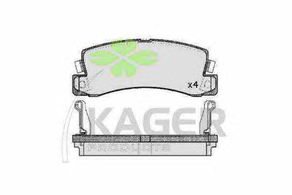 Комплект тормозных колодок, дисковый тормоз KAGER 21833