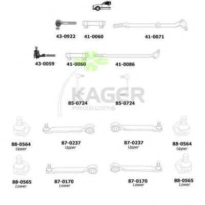 Подвеска колеса KAGER 801276