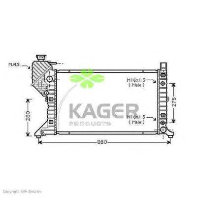 Радиатор, охлаждение двигателя KAGER 31-3246