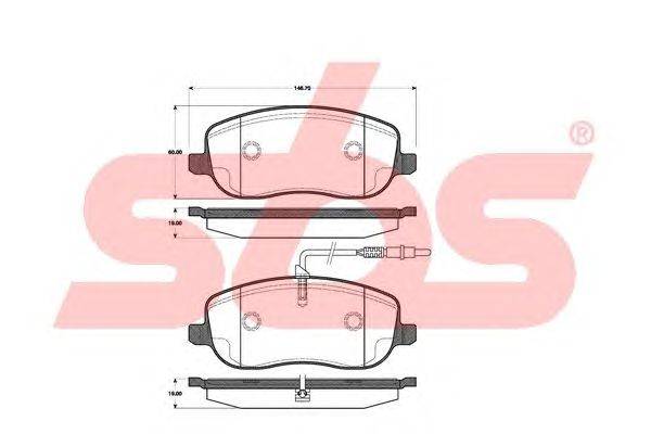 Комплект тормозных колодок, дисковый тормоз sbs 1501221952