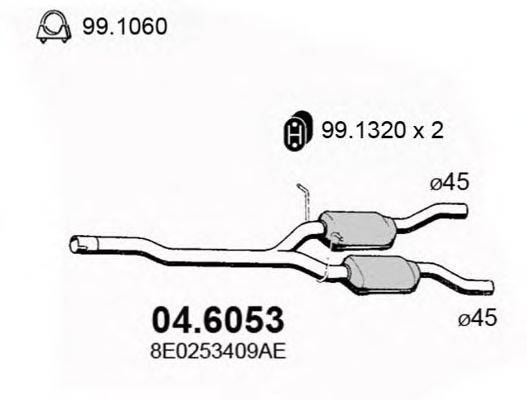 Средний глушитель выхлопных газов ASSO 04.6053