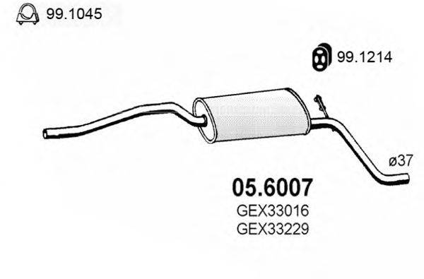 Средний глушитель выхлопных газов ASSO 05.6007