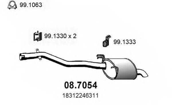 Глушитель выхлопных газов конечный ASSO 087054