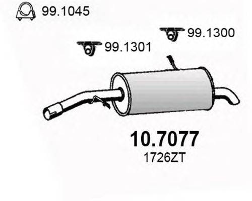 Глушитель выхлопных газов конечный ASSO 10.7077