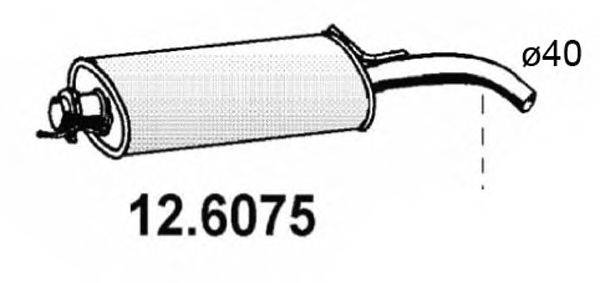 Средний глушитель выхлопных газов ASSO 126075