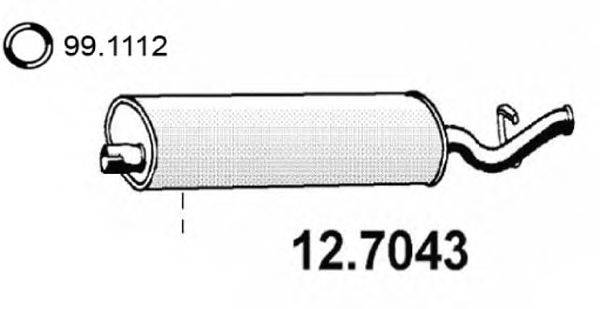 Глушитель выхлопных газов конечный ASSO 12.7043