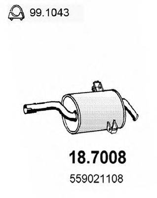 Глушитель выхлопных газов конечный ASSO 18.7008