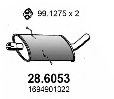 Средний глушитель выхлопных газов ASSO 28.6053