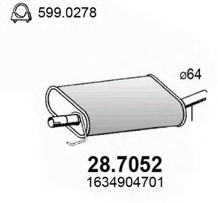 Глушитель выхлопных газов конечный ASSO 28.7052