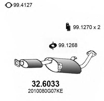 Средний глушитель выхлопных газов ASSO 32.6033