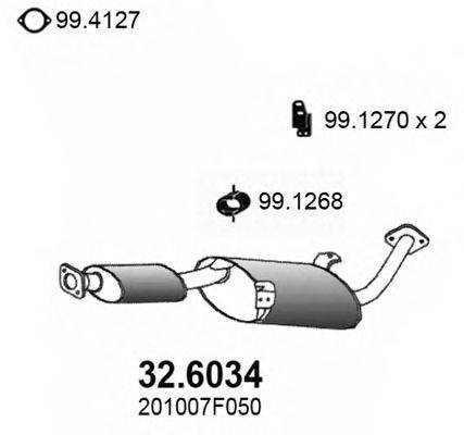 Средний глушитель выхлопных газов ASSO 32.6034