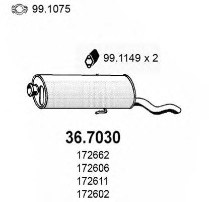 Глушитель выхлопных газов конечный ASSO 36.7030
