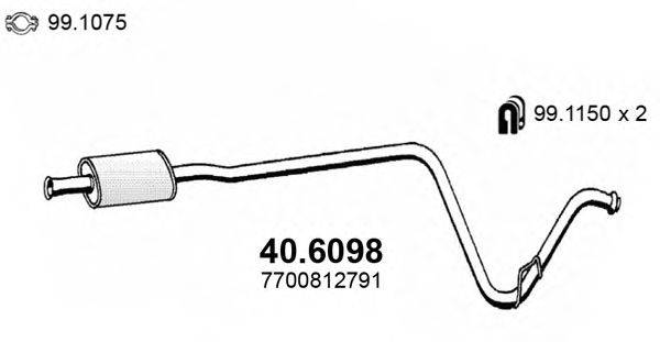Средний глушитель выхлопных газов ASSO 406098