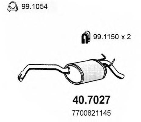 Глушитель выхлопных газов конечный ASSO 40.7027