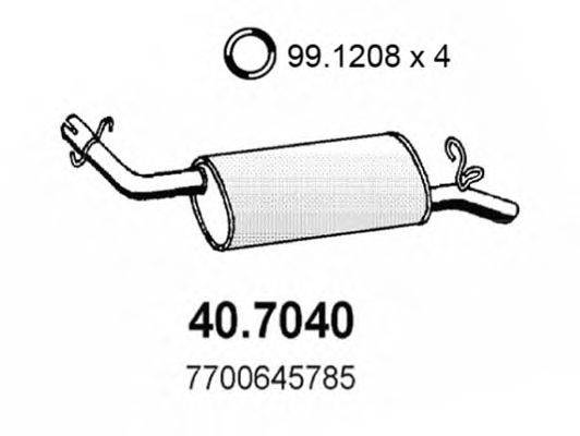 Глушитель выхлопных газов конечный ASSO 40.7040