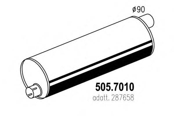 Средний / конечный глушитель ОГ ASSO 505.7010