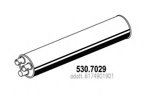 Средний / конечный глушитель ОГ ASSO 530.7029