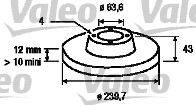 Тормозной диск VALEO 186529
