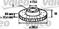Тормозной диск VALEO 186570