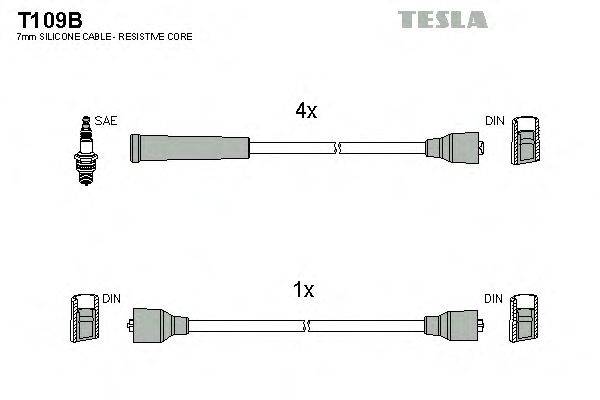 Комплект проводов зажигания TESLA T109B