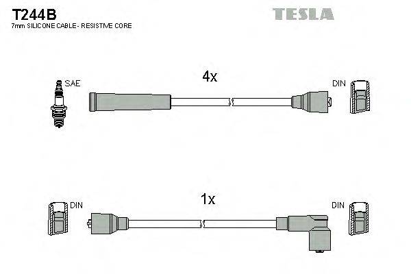 Комплект проводов зажигания TESLA T244B
