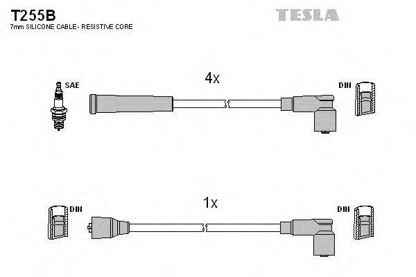 Комплект проводов зажигания TESLA T255B