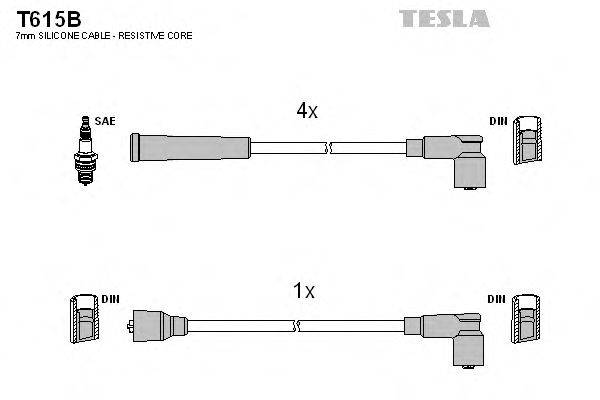 Комплект проводов зажигания TESLA T615B