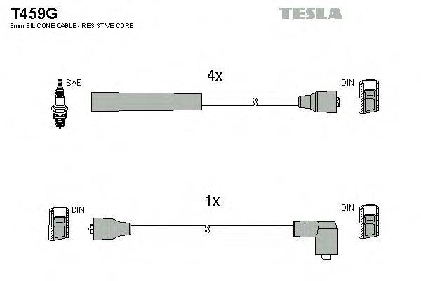 Комплект проводов зажигания TESLA T459G