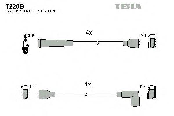 Комплект проводов зажигания TESLA T220B