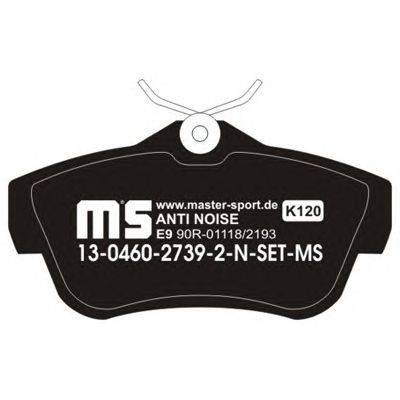 Комплект тормозных колодок, дисковый тормоз MASTER-SPORT 13-0460-2739-2N-SET-MS