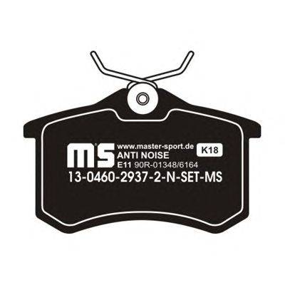 Комплект тормозных колодок, дисковый тормоз MASTER-SPORT 13-0460-2937-2N-SET-MS