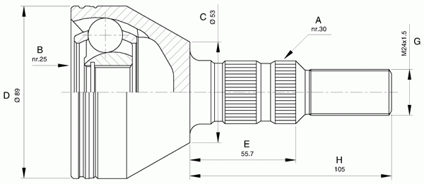 Шарнирный комплект, приводной вал OPEN PARTS CVJ5440.10