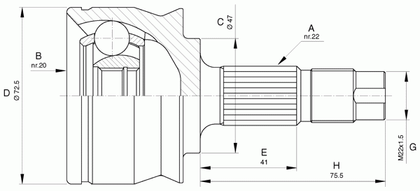 Шарнирный комплект, приводной вал OPEN PARTS CVJ5531.10