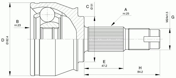 Шарнирный комплект, приводной вал OPEN PARTS CVJ5532.10