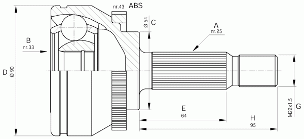 Шарнирный комплект, приводной вал OPEN PARTS CVJ5572.10