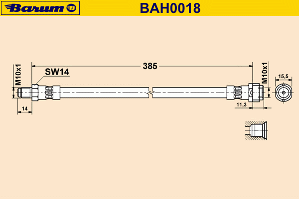 Тормозной шланг BARUM BAH0018
