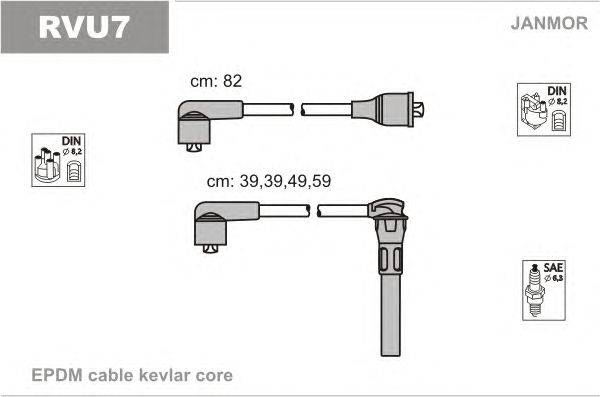 Комплект проводов зажигания JANMOR RVU7