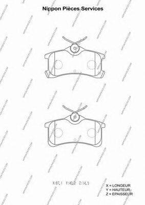 Комплект тормозных колодок, дисковый тормоз NPS 0986494274