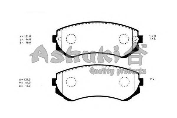 Комплект тормозных колодок, дисковый тормоз ASHUKI 1080-0601