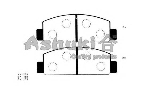 Комплект тормозных колодок, дисковый тормоз ASHUKI 1080-8203