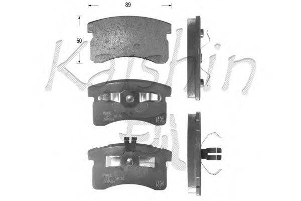 Комплект тормозных колодок, дисковый тормоз KAISHIN D0015