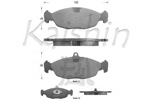 Комплект тормозных колодок, дисковый тормоз KAISHIN D7063